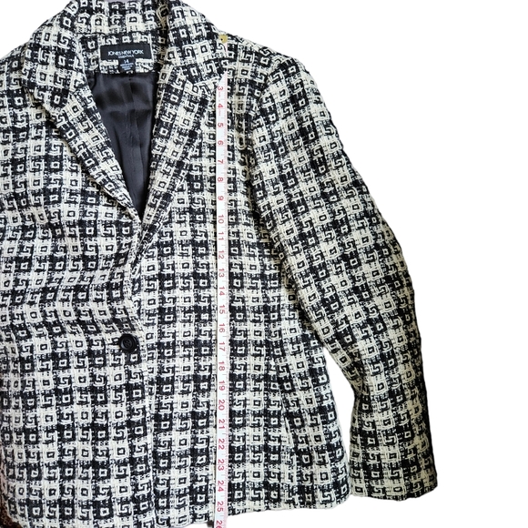 Jones New York Black and Off-white Blazer Wool Blend Thick Textured Size 12 - Picture 10 of 13